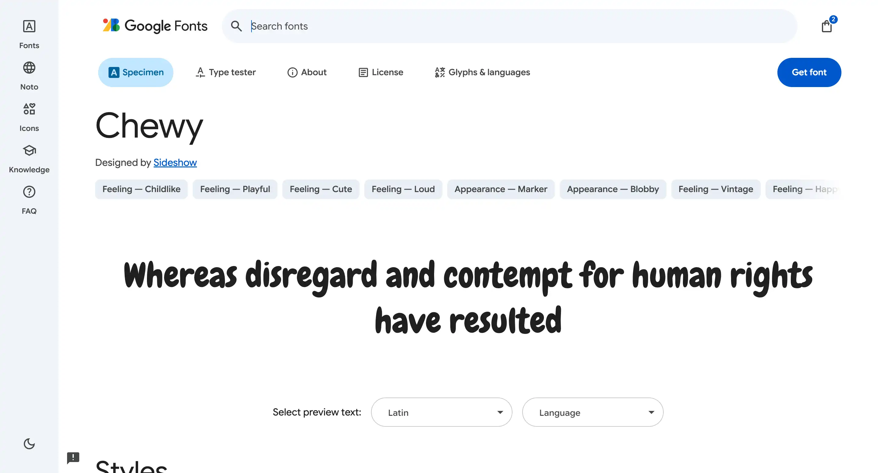 Font utilisée pour les titres de ce projet.
