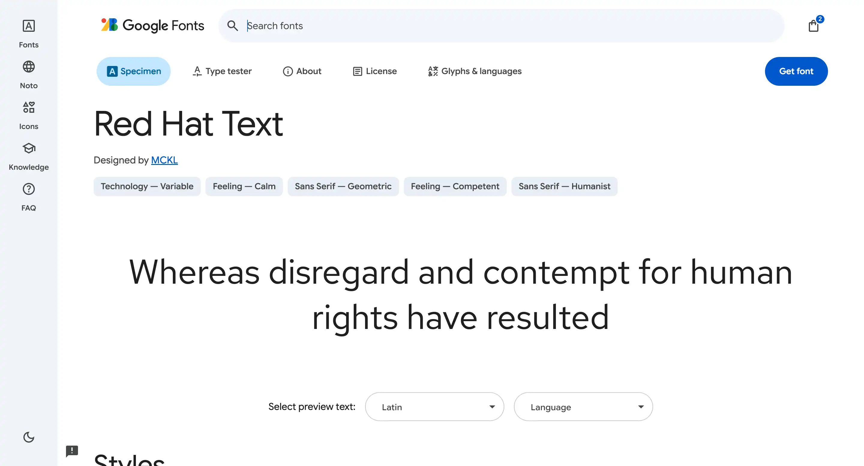 Font utilisée pour mes titres